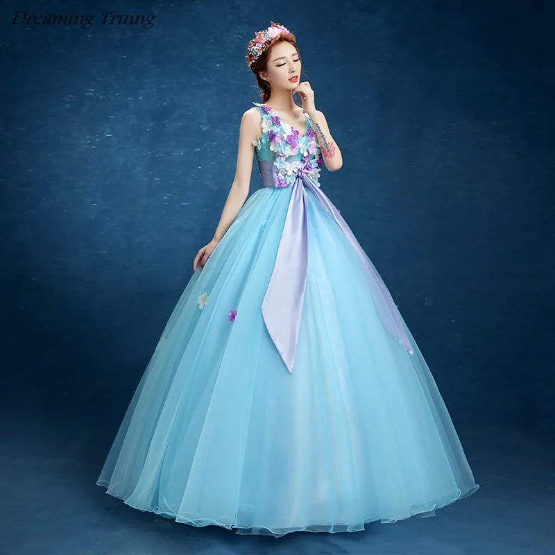 Блестящее бальное платье светло голубого цвета Quinceanera Vestidos 15 Anos 2019 с открытыми