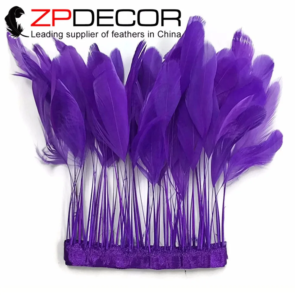 

Zpdecoration 8-10 дюймов (20-25 см) 10 ярдов/Партия DIY декоративные баклажаны окрашенные в полоску петух хвост перья отделка