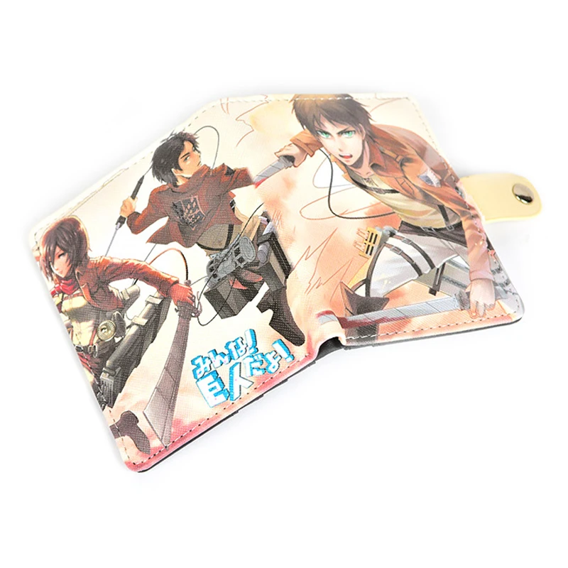 Японский короткий кошелек с героями аниме атака на Титанов складной держатель