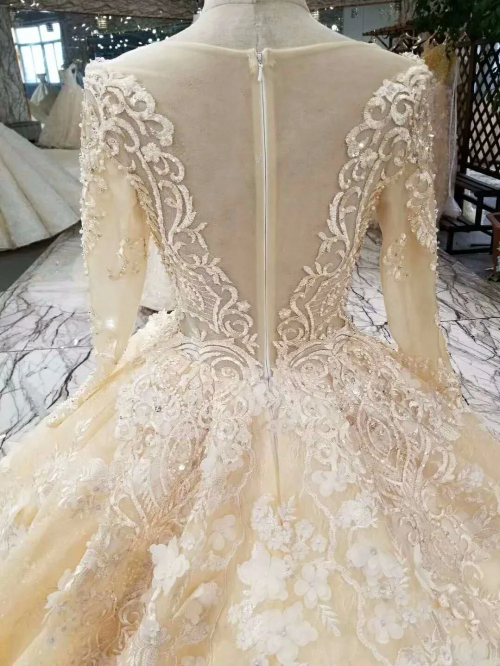 LS12585 самое новое платье партии шампанского длиннее втулки tulle застежка молния