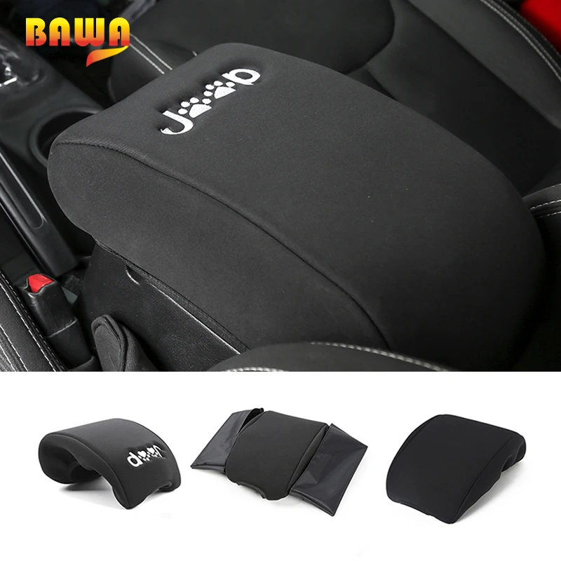

BAWA Armrests Pads Cover for Jeep Wrangler JK 2011-2017 Cloth Multifunctional Armrest Box Cover for Jeep Wrangler jk Accessories