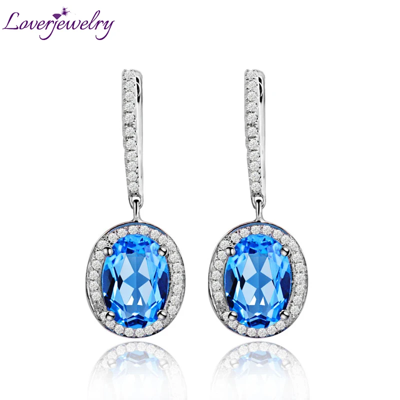 Серьги гвоздики LOVERJEWELRY в винтажном стиле серьги подвески овальные 7x9 мм 14 карат