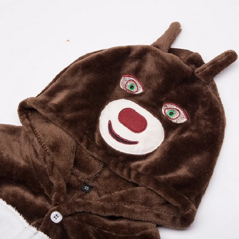 Пижама детская фланелевая в виде медведя унисекс|cosplay costume|baby cosplay costumesbaby |