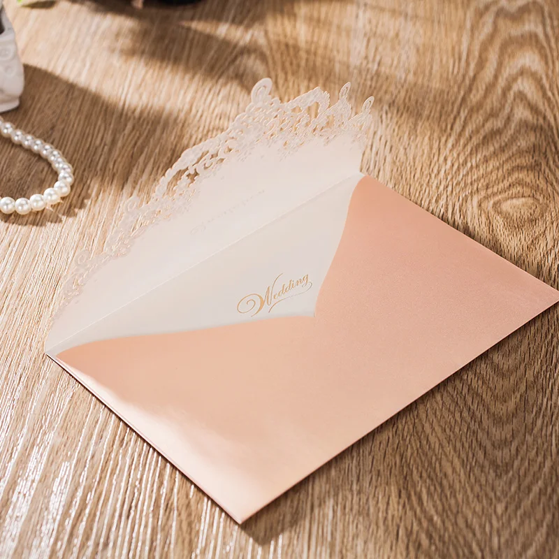 Набор для свадебных пригласительных открыток с лазерной гравировкой кружевной