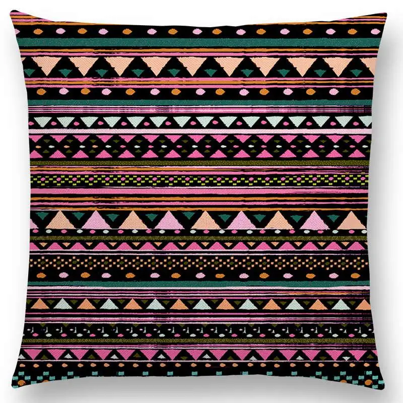 Хиппи в горошек, Boho Acqua Navajo Aiyana, декоративный узор, этнический принт, типи, Геометрическая полоса, чехол для подушки, чехол - Цвет: a101105