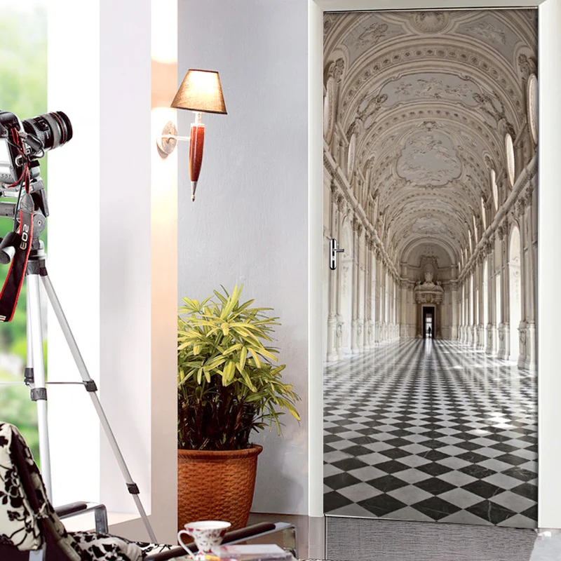 Самоклеящиеся фотообои из ПВХ оригинальные декор для двери гостиной 3D | Дом и сад