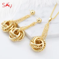 sunny jewelry fashion jewelry 2021 jewelry sets for women necklace earrings pendant twisted strings for party wedding daily gift