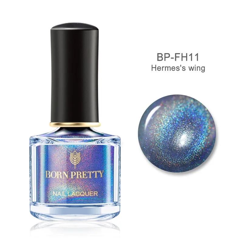 Color15 BORN PRETTY 6ml Iridescent Shiny Holographic Nail Polish Wonderworld Glitter Series Sequins Nail Art Lacquer Manicure Tools - Цвет: Color15
