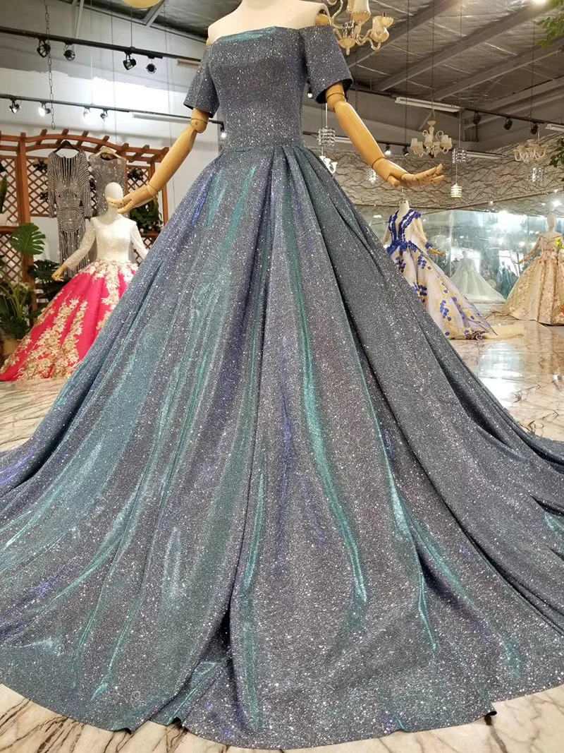 LSS502 халат de soiree ТРАПЕЦИЕВИДНОЕ светоотражающее вечернее платье 2019 серое