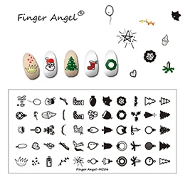Finger Angel 1 шт. рождественские пластины для штамповки ногтей изображение штамп уникальный мультфильм Лось Снежинка 6*12 см DIY ногтей шаблон пластины - Цвет: MC06