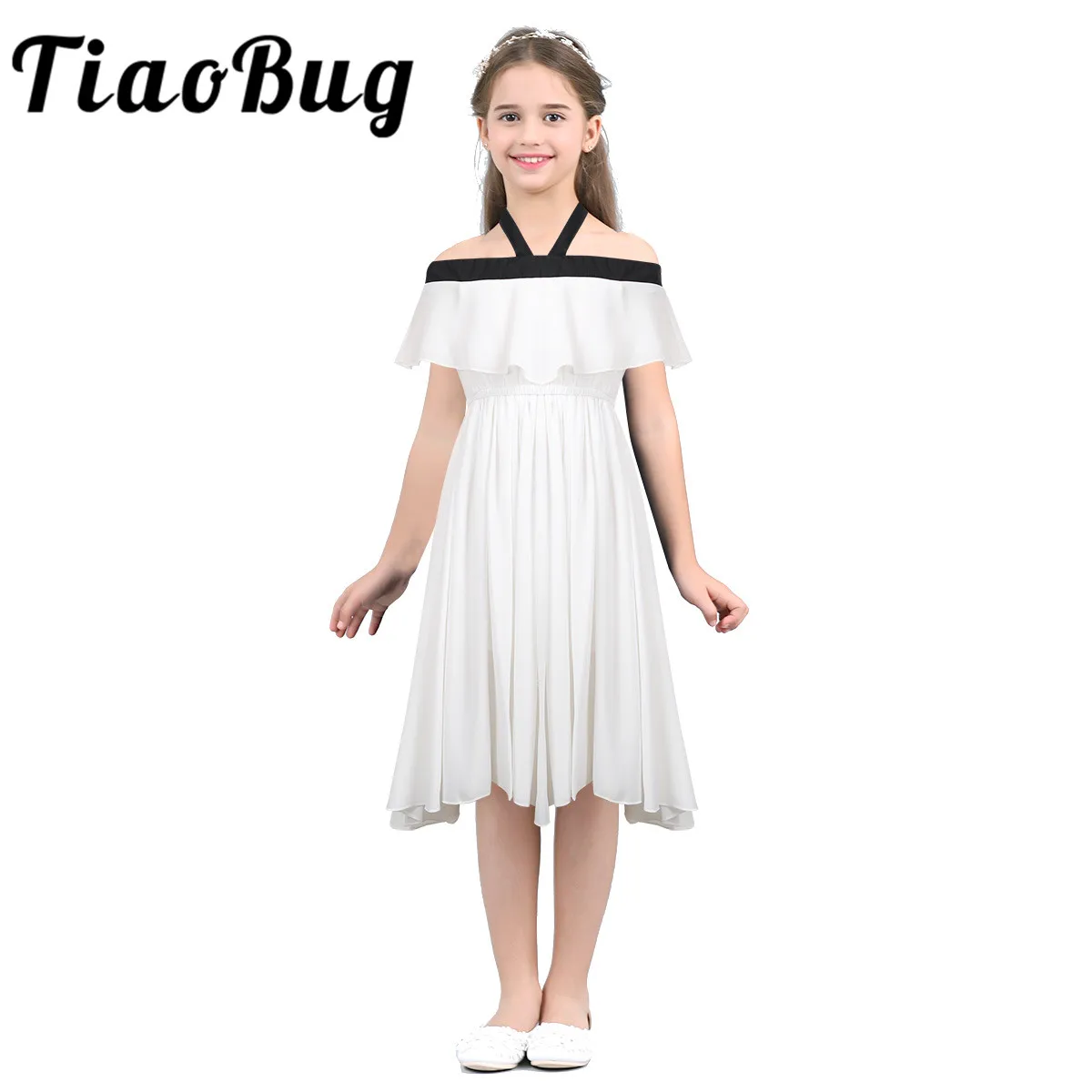Tiaobug petites filles халаты принцессы с цветочным принтом Летние платья для девочек 2021