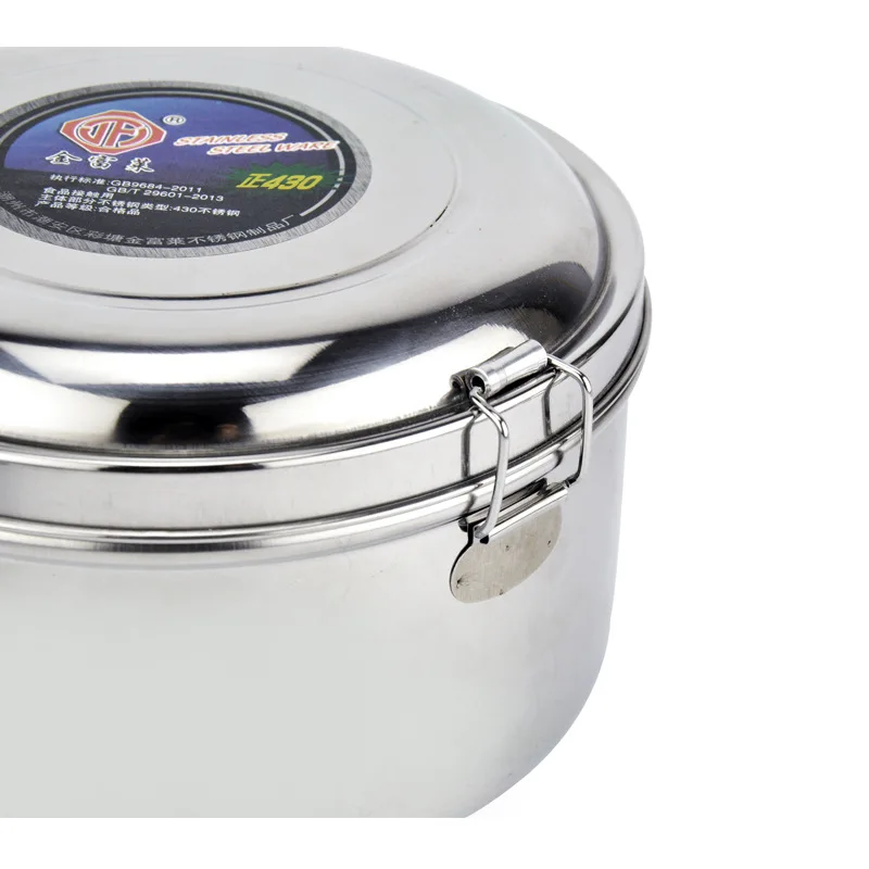 Круглый Ланч бокс для кемпинга уличный двухслойный пикника из нержавеющей стали