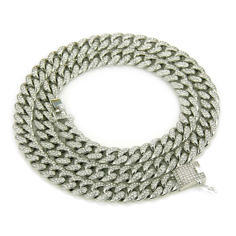 Iced Out, полностью Стразы, кантри, кубинская цепочка, ожерелье, золото, проложили CZ, шикарное ожерелье s для мужчин, хип-хоп ювелирное изделие