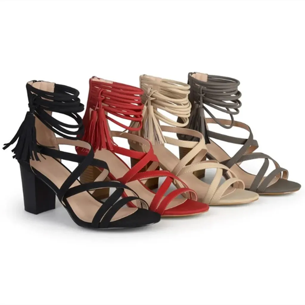 SAGACE/женские шлепанцы летние модные туфли на высоком каблуке с перекрестными