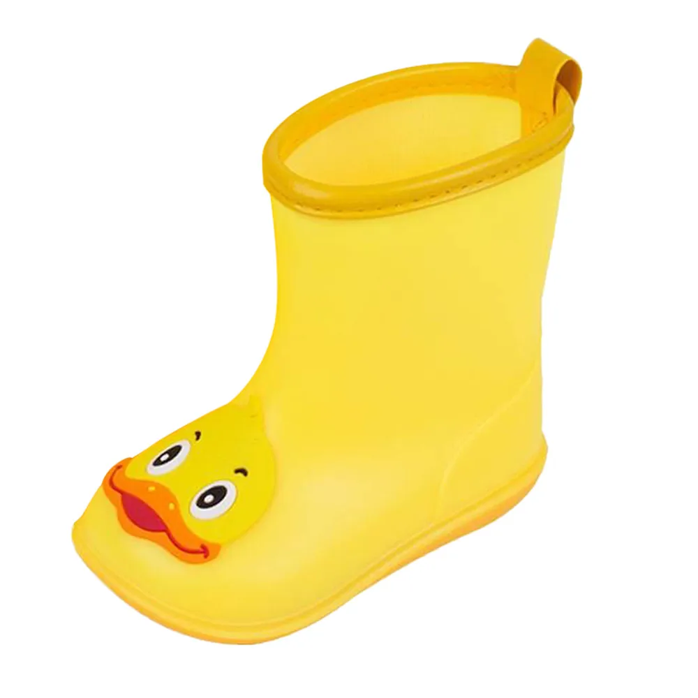 Rain Shoes Infant Kids Children Baby Cartoon Duck Rubber Waterproof Warm Boots Cute Yellow | Детская одежда и обувь