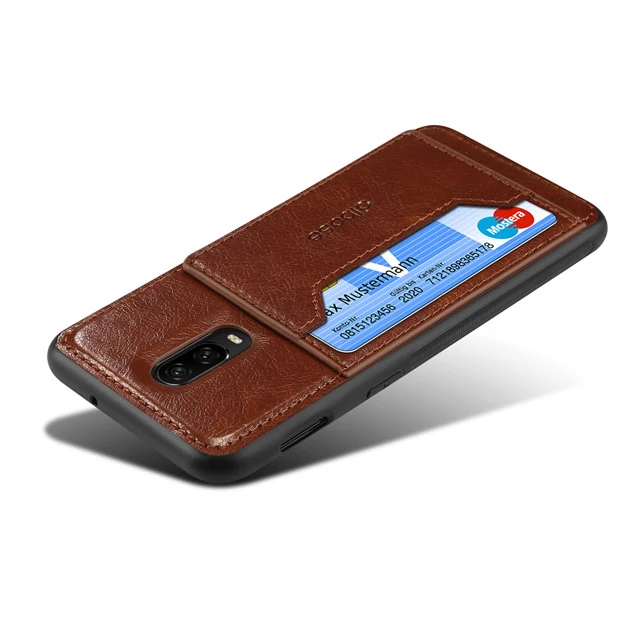 Dark Brown Роскошный винтажный Чехол Oneplus7T Oneplus7 из искусственной кожи с подставкой для карточек, силиконовый чехол для Oneplus 5T 6 6T 7T Pro Coque Funda Etui - Цвет: Dark Brown