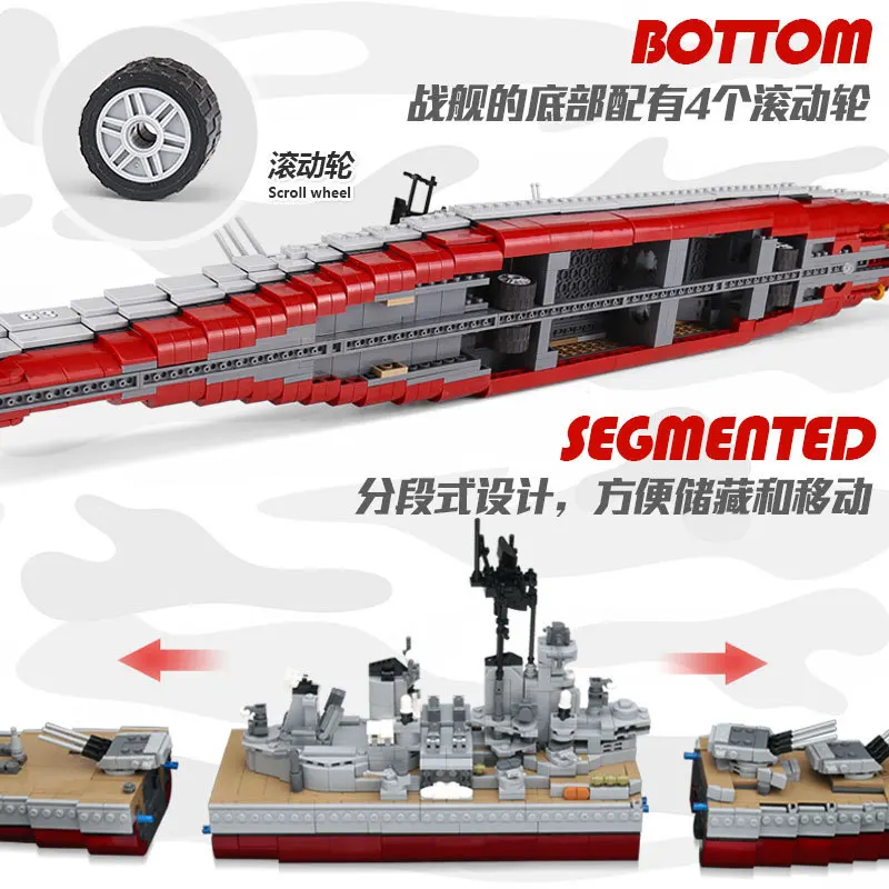 Военная серия 06030 The Missouri Battleship Набор строительных блоков Совместимость с новым