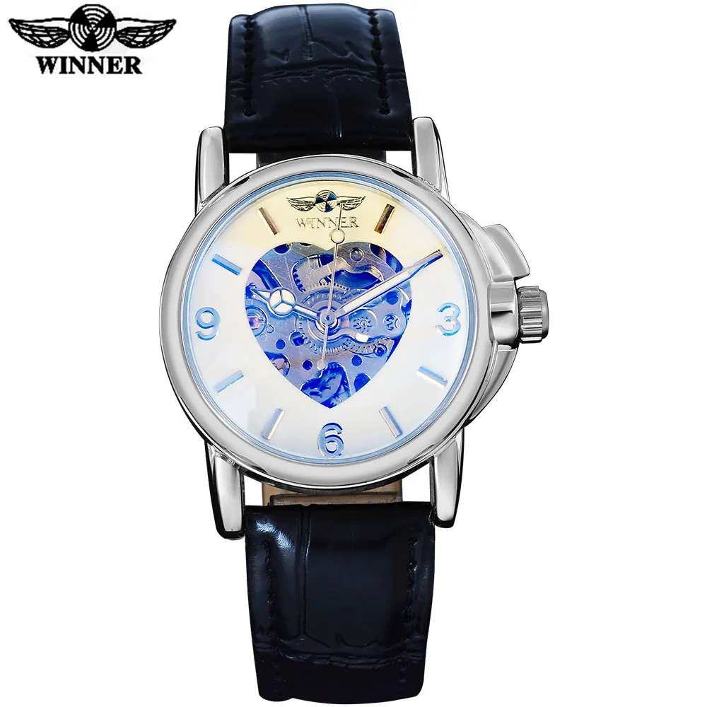 Часы скелетоны женские с арабскими цифрами на кожаном ремешке|watch genuine leather|leather