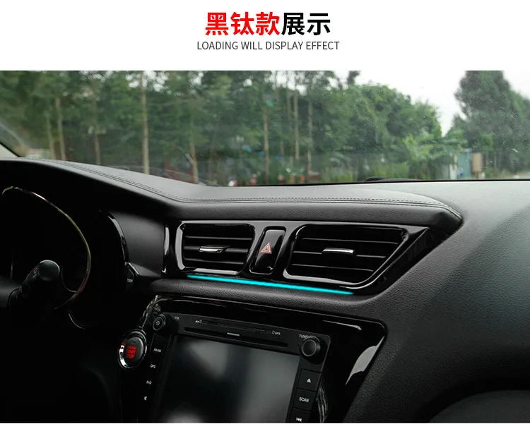 

5PCS Car styling stainless steel Outlet decoration trim sticker case for KIA Rio K2 2011-2016 auto accessories free shipping