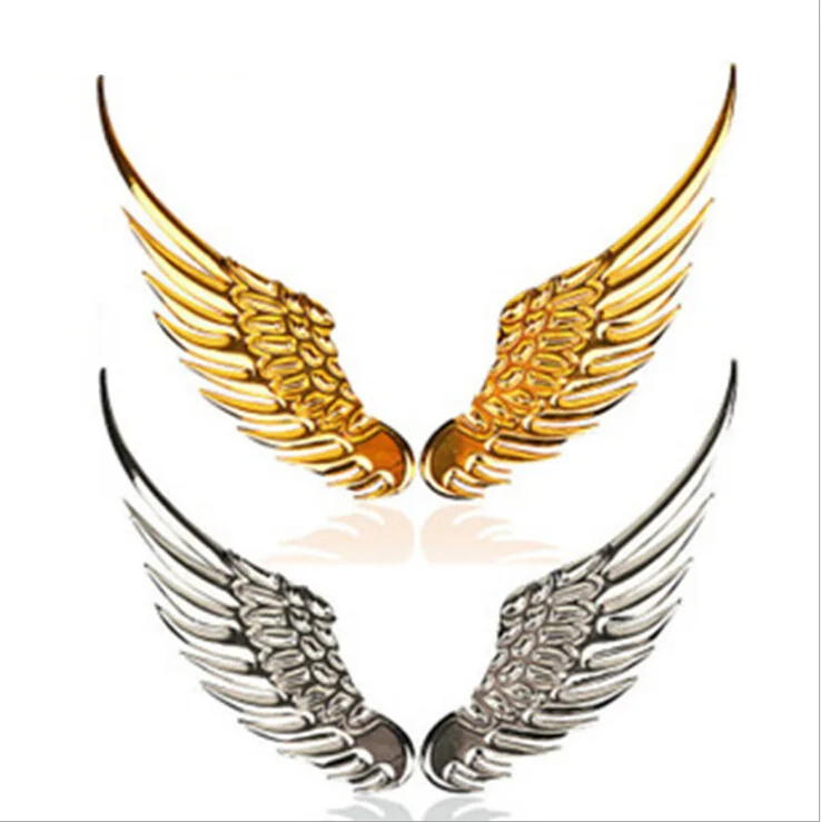 Rete 3D safe guard angel wing креативная Серебристая золотистая металлическая наклейка на