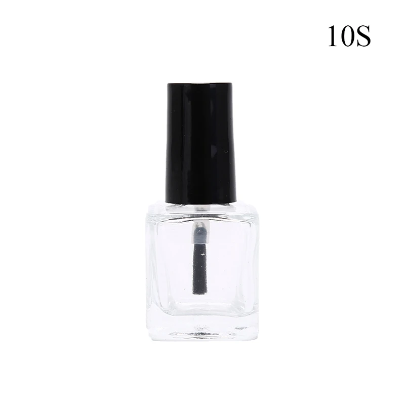 10ml15ml прозрачная стеклянная бутылка для лака для ногтей пустая с крышкой кисть пустые косметические контейнеры стеклянные бутылки для ногтей с кисточкой 1 шт - Цвет: 10ml square