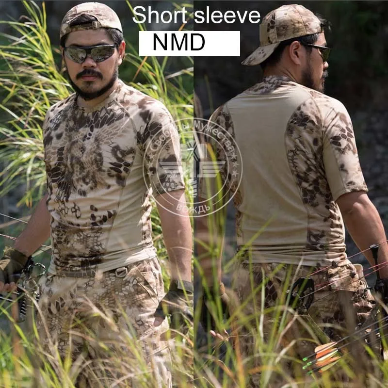 NMD short sleeve Тактическая рубашка охотничья Хан дикая камуфляжная страйкбольная для мужчин футболка для спорта на открытом воздухе охотничья рубашка для стрельбы Пейнтбольного ЗАХВАТЧИКА снаряжение - Цвет: NMD short sleeve