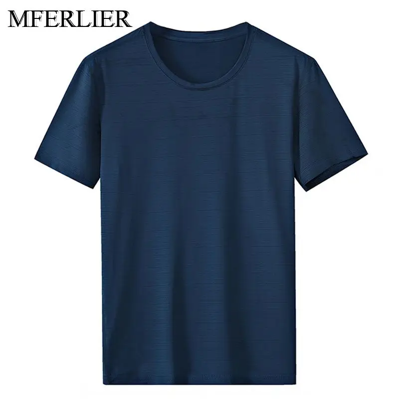 

MFERLIER Летняя мужская футболка 5XL 6XL 7XL 8XL бюст 132 см размера плюс, мужские футболки, 4 вида цветов