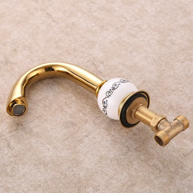 Ретро дизайн ванная комната на бортике Ванна Раковина латунный смеситель кран