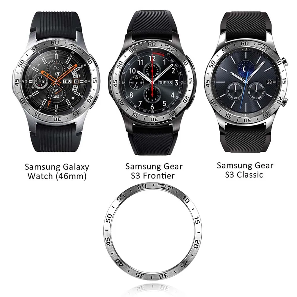 Кольцо с ободком из нержавеющей стали для samsung Galaxy Watch 46 мм/gear S3 Frontier классический клейкий чехол Защита от царапин чехол
