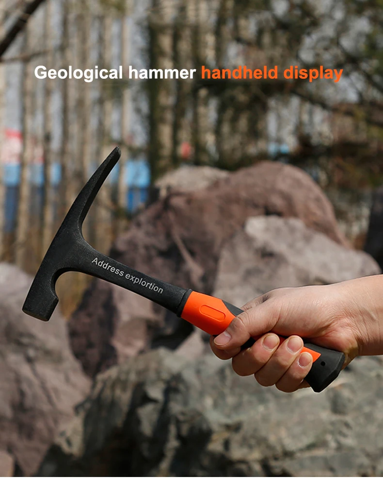 

UNeefull Professional Geological Exploration Hammer,Pointed & flat hammer, Escape Hammer,Mineral Exploration Hand tools