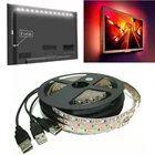 Светодиодная лента, 5 в пост. Тока, USB, светильник 5050, 35282835 SMD, не водонепроницаемый, RGB, Светодиодная лента, полоса с 24-клавишным пультом ДУ, для ТВ, фоновый светильник ing