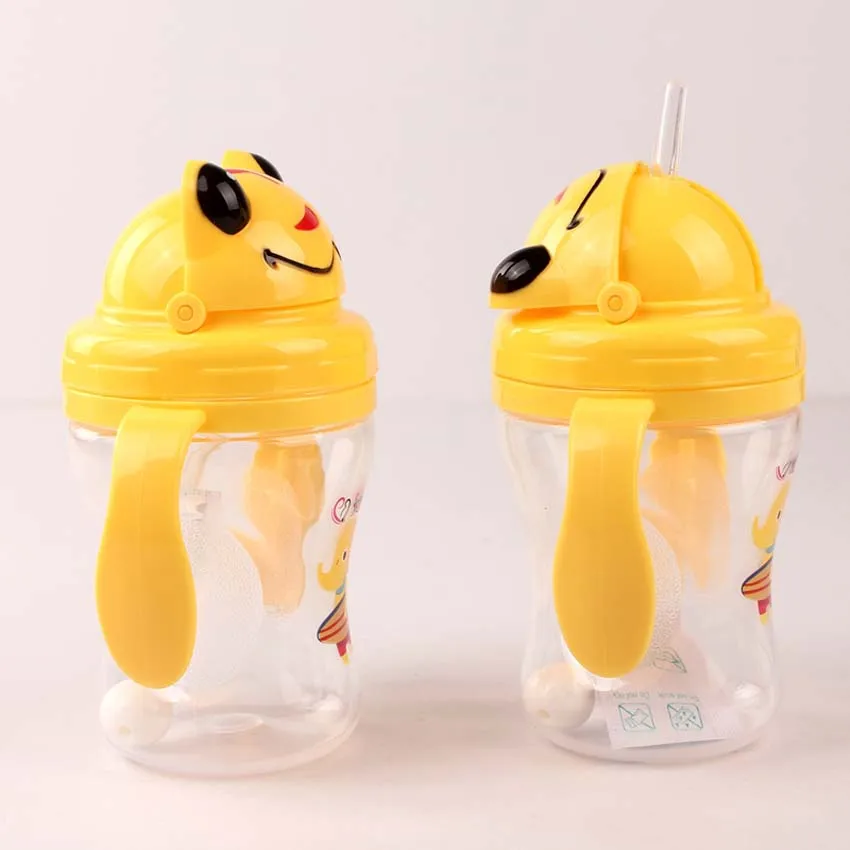240ML Durable Baby Kids Straw Cup Drinking Bottle Sippy Cups with Handles Cute Frog &amp Bee Design | Мать и ребенок