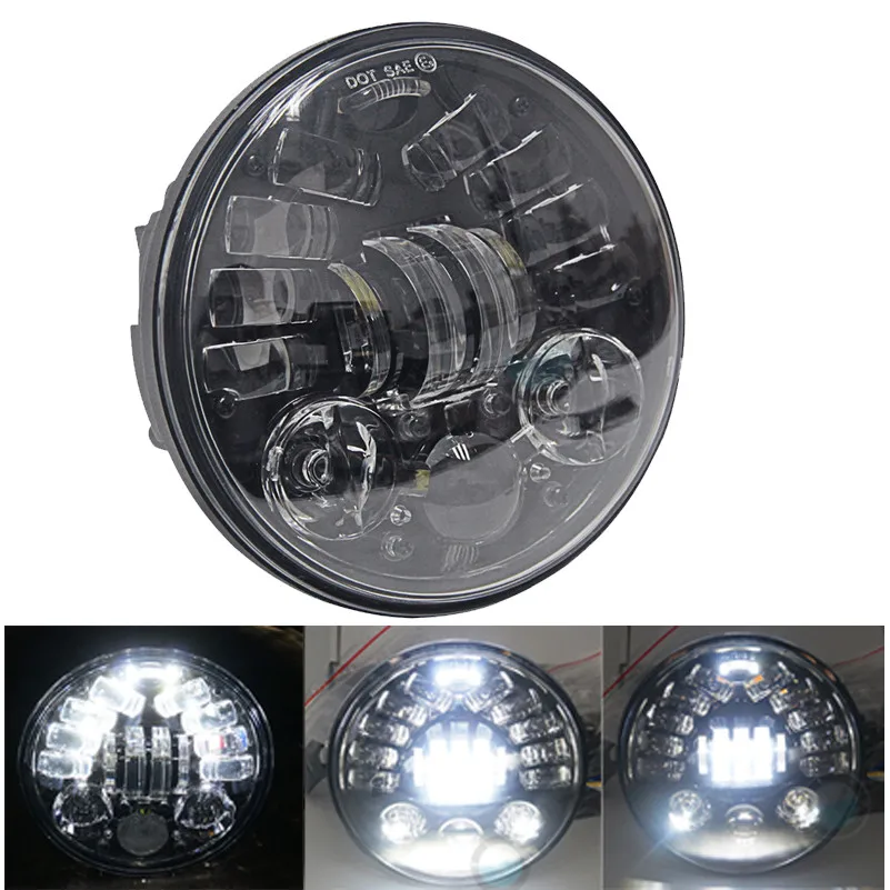NO5 70W black 5,75 дюймов светодиодный проектор фары с белыми DRL огнями для Honda Shadow Aero Phantom VLX 600 750 VT 1100 - Цвет: NO5 70W black