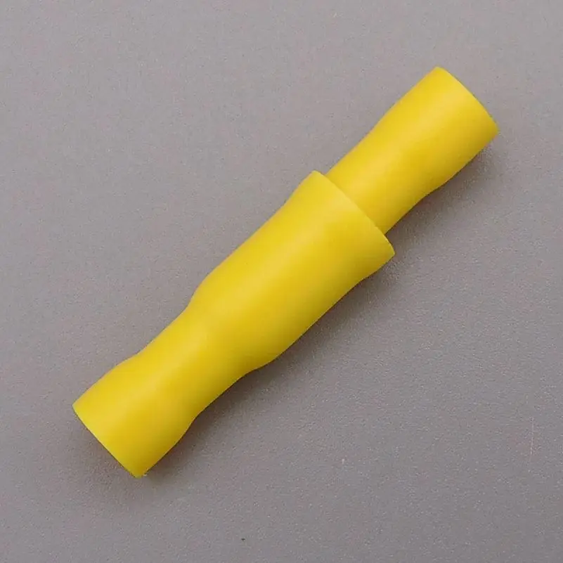 

connector 100PCS Yellow Bullet Connector Insulated Crimp Terminals for Electrical & Audio Wiring 24A