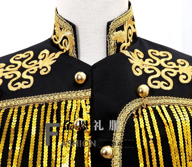 

Bar jacket male singer dj presided stage atmospheric ds paillette costumes Night sequined tassels Blazer influx of men jacket