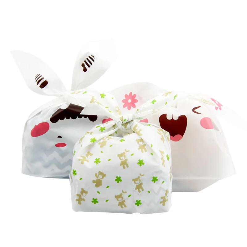 50 шт. милая сумка для печенья с кроликом конфетное печенье пластиковая - Фото №1