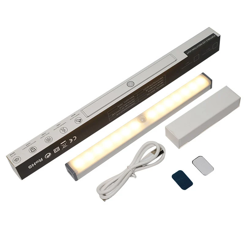 Warm white-210mm Светодиодный светильник, кухонные шкафы, PIR датчик движения, Светодиодная лента для шкафа, светодиодный бар, лестница, лампа для платяного шкафа, домашний ночной Декор - Испускаемый цвет: Warm white-210mm