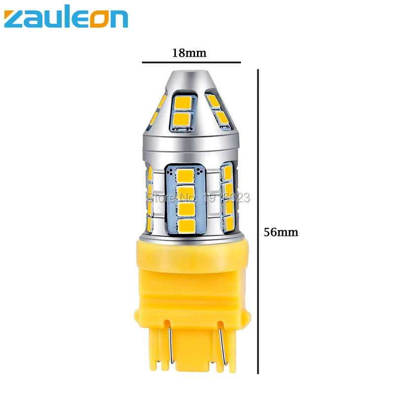 Zauleon 2 шт. 3157 3156 3057 3056 P27/7 Вт T25 желтый указатель поворота с 30SMD 2835 авто светодиодные