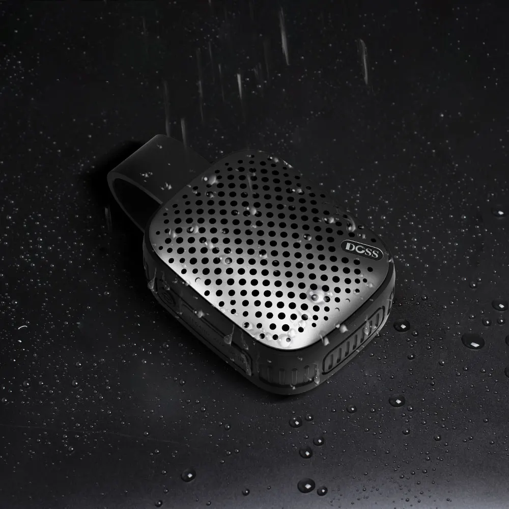 DOSS портативный мини динамик беспроводной Bluetooth стерео с крючком IPX4