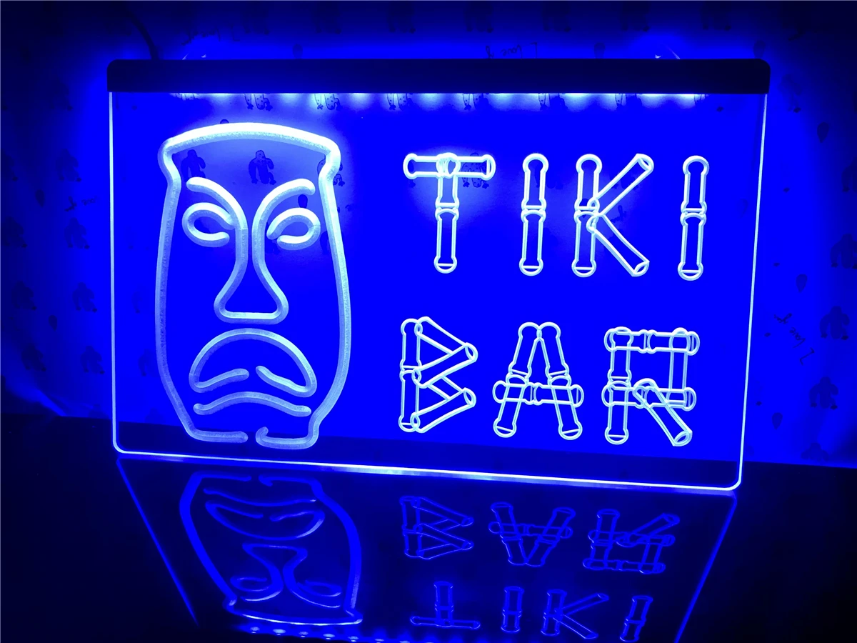 I552 tiki бамбуковая маска со светодиодной подсветильник кой|Таблички и знаки| |