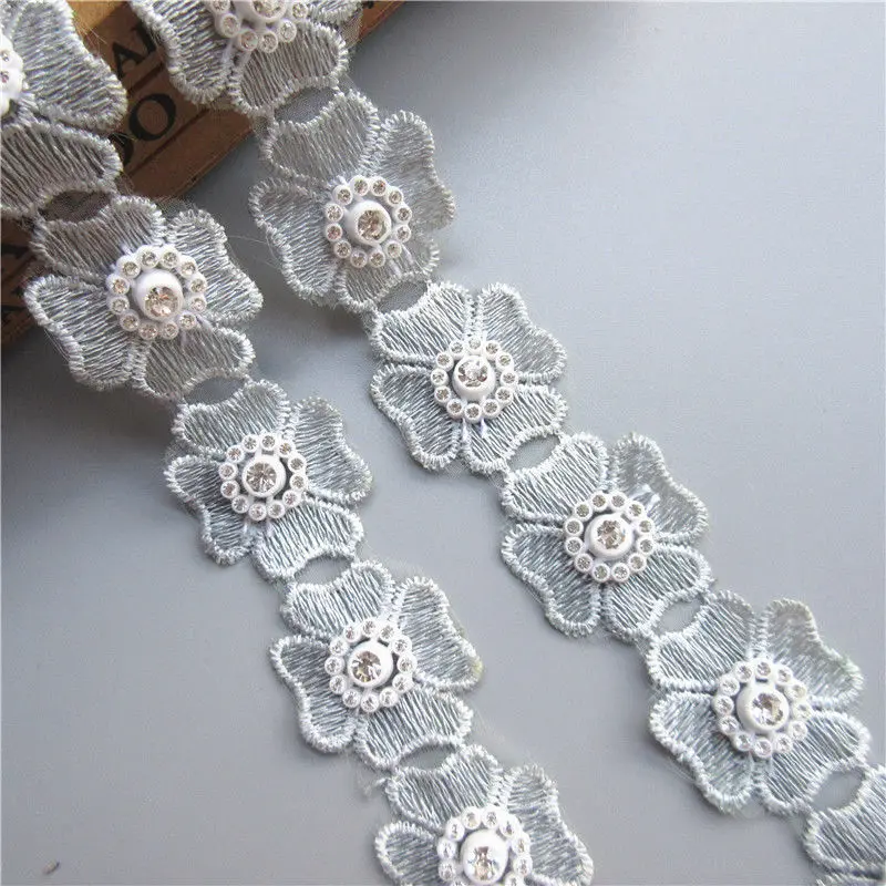 Свадебное платье с кружевной отделкой по краям 1 ярд серое сердце цветок