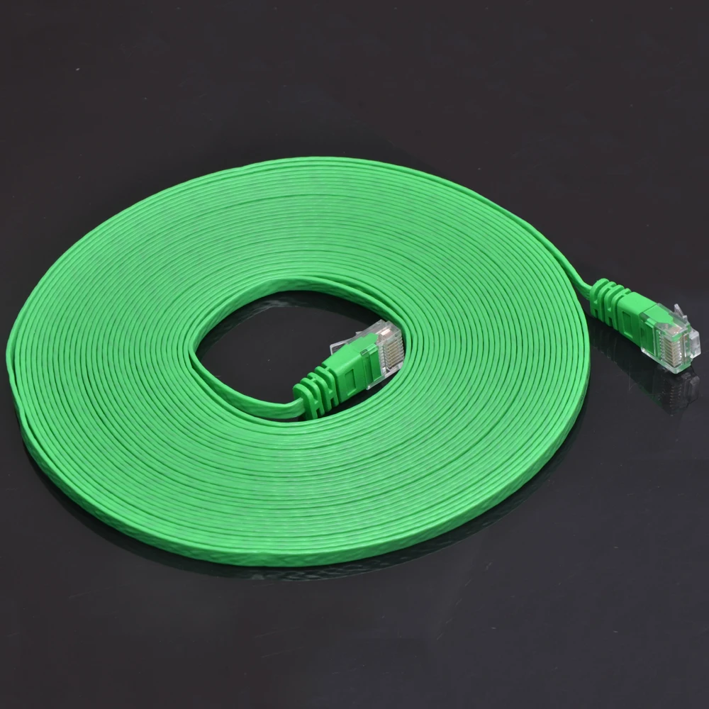 Новый плоский 50 футов 15 м Cat 6 Cat6 Lan Utp сетевой Ethernet Rj45 соединительный кабель