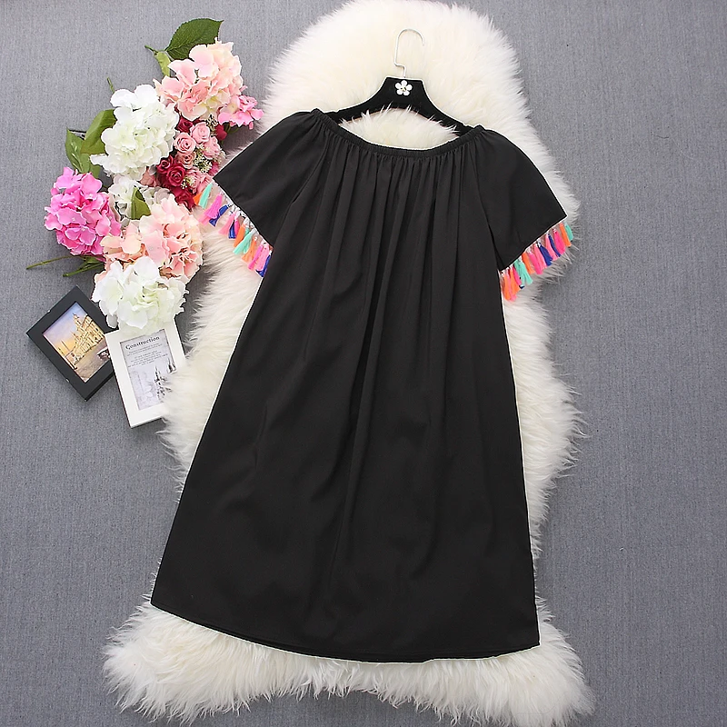 Женское платье Alphalmoda Пляжное повседневное с длинным рукавом и кисточками|chiffon