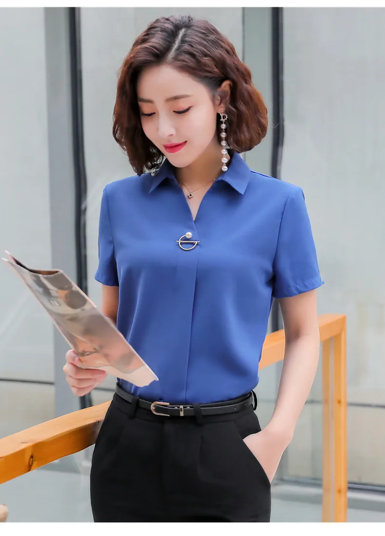 Naviu Новое поступление высокое качество blusas mujer de moda Женские топы и блузки размера плюс рубашка с коротким рукавом