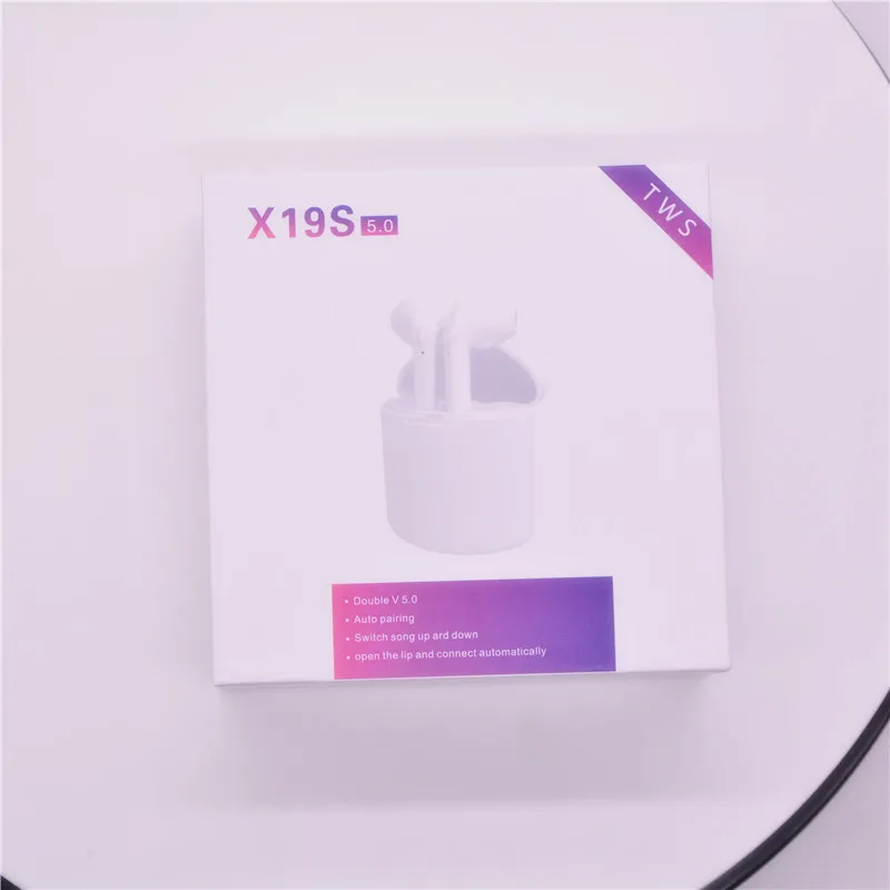 Мини X19S беспроводные наушники Bluetooth 5,0 TWS наушники с окном всплывающие спортивные стерео наушники 350 мАч зарядная смарт-гарнитура