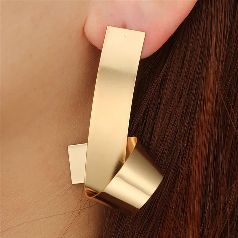 Женские серьги в стиле ретро стильные металлические длинные витые нестандартные