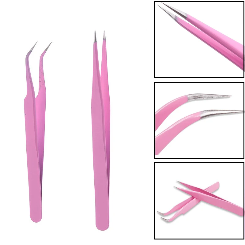 Пинцет для наращивания изогнутых ресниц из нержавеющей стали|Пинцеты бровей| |