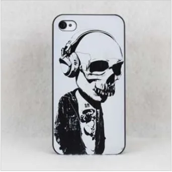 Musical Skull design fashion style back cover cases accessories for iphone 4 Free shipping 10 pcs/lot with retail packing |