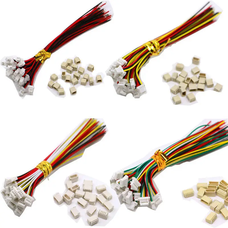 

5 Sets Mini Micro jst SH 1.0mm 2Pin 3/4/5/6/7/8/9/10P JST Connector with Wires Cable
