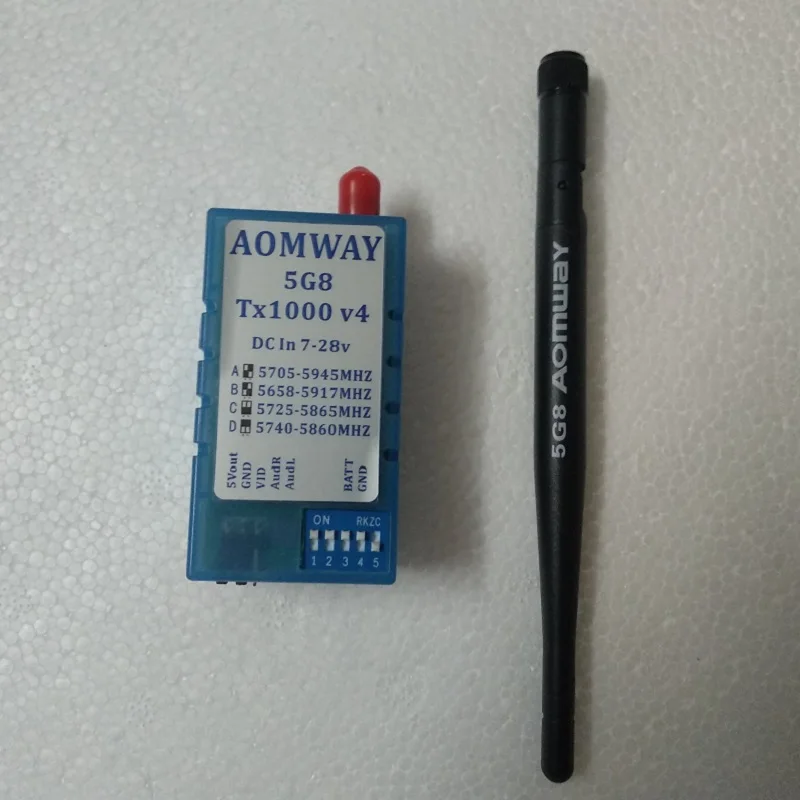 

Aomway TX 1000mw V4 32CH 5.8G Transmitter DC In 7-28V for FPV Wireless image transmission